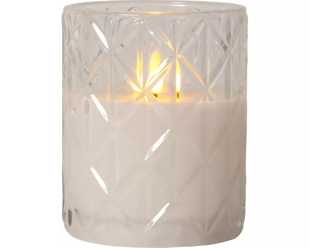 Star Trading LED-Kerze Flamme Romb, Ø 10 x 12.5 cm, Transparent