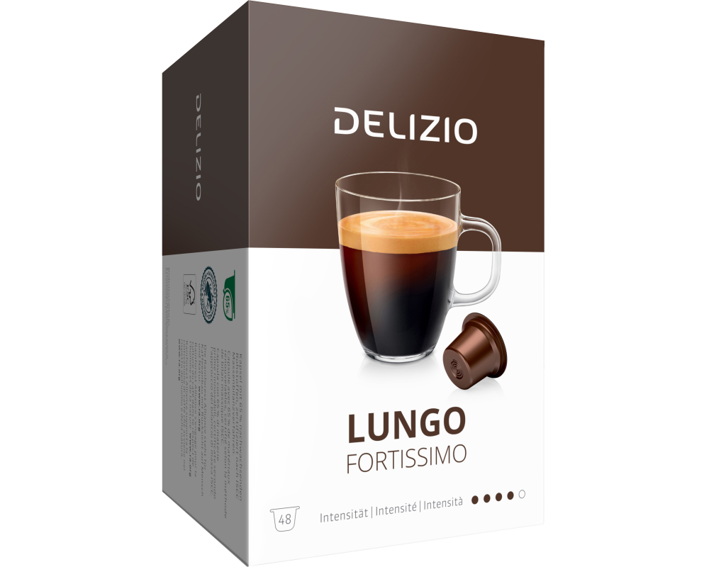 DELIZIO Kaffeekapseln 10170342 Lungo Fortissimo 48 Stk.
