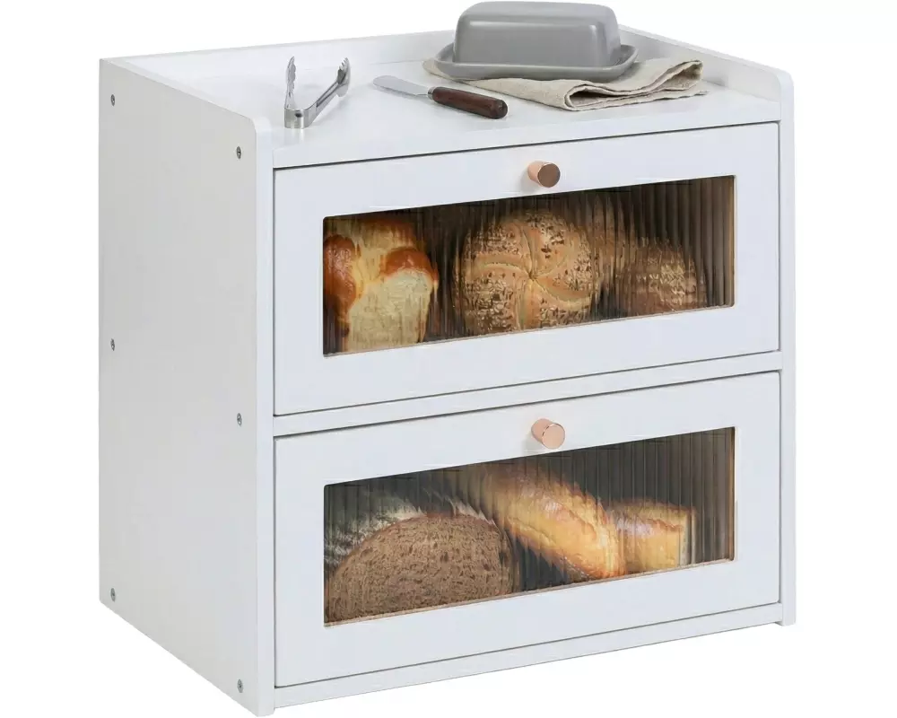 relaxdays Brotkasten Weiss