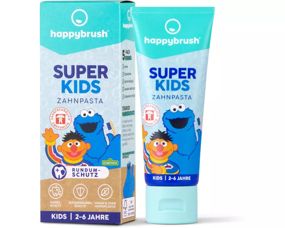 happybrush Zahnpasta SuperKids Sesamstrasse 75 ml