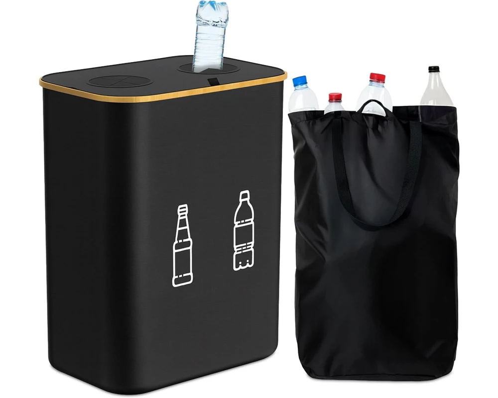 relaxdays Recyclingbehälter 160 L Schwarz