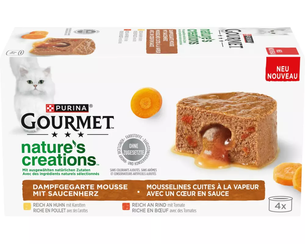 Purina Gourmet Nassfutter Nature's Creation Schmelzender Kern Huhn 4 x 85g