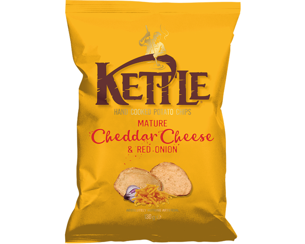 KETTLE Chips Cheddar & Red Onion YC120147 130g
