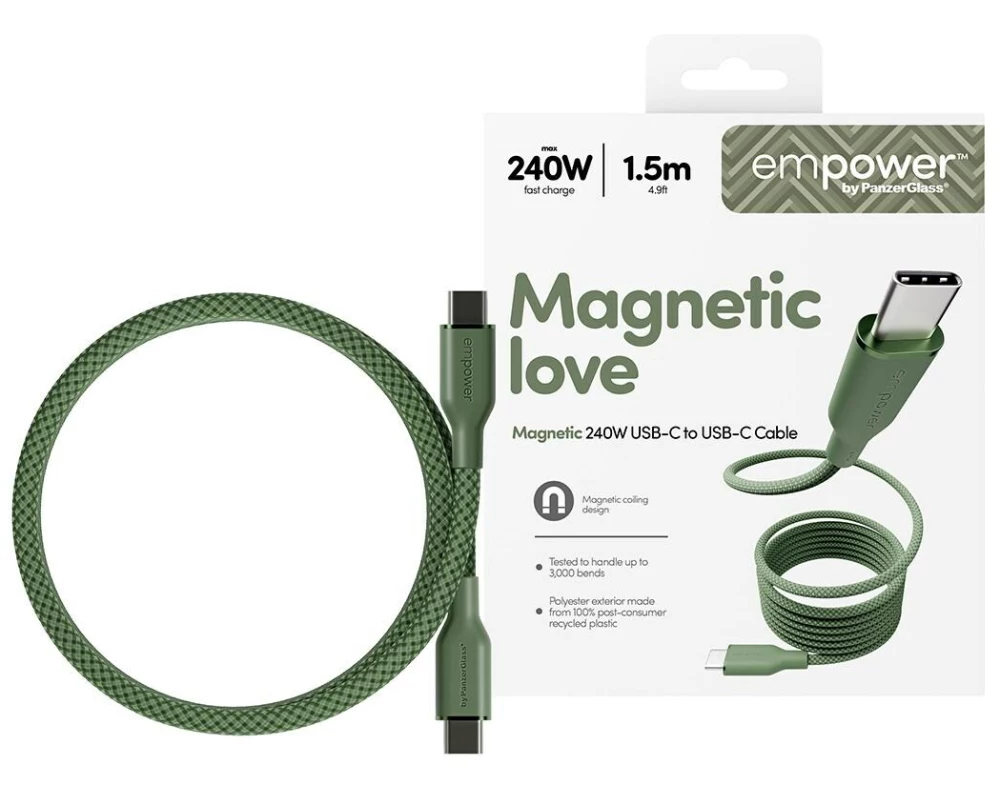 emPower by PanzerGlass USB 2.0-Kabel Magnetic 240W USB-C - USB-C 1.5 m
