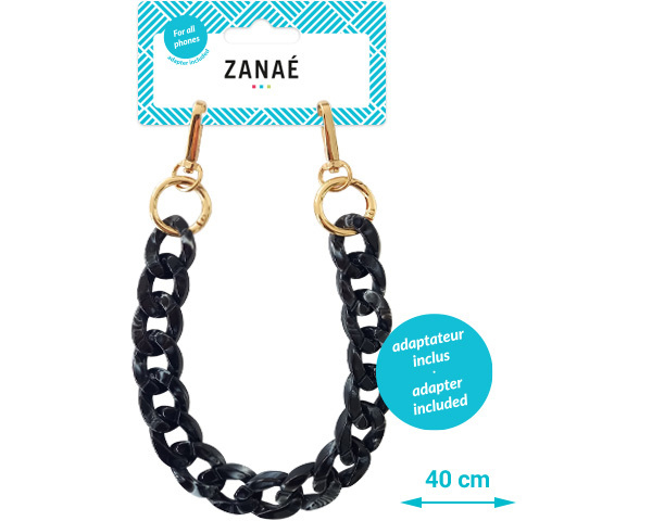 ZANAÉ Phone Wristlace Marble Vibe 17450 Mineral Winter black
