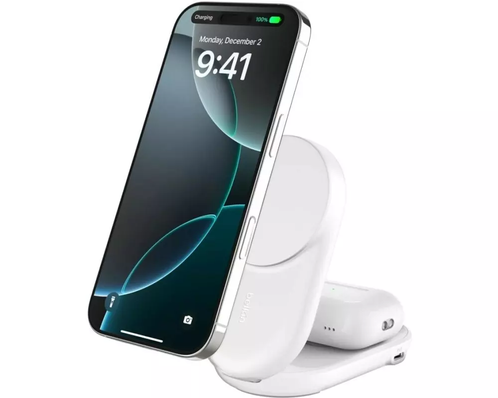 Belkin Wireless Charger UltraCharge 2in1 rund, Weiss