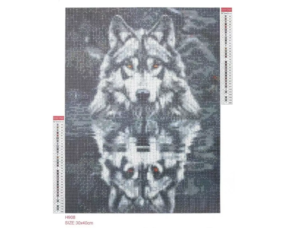 Graine Créative Bastelset Diamond Painting Wolf 30 x 40 cm