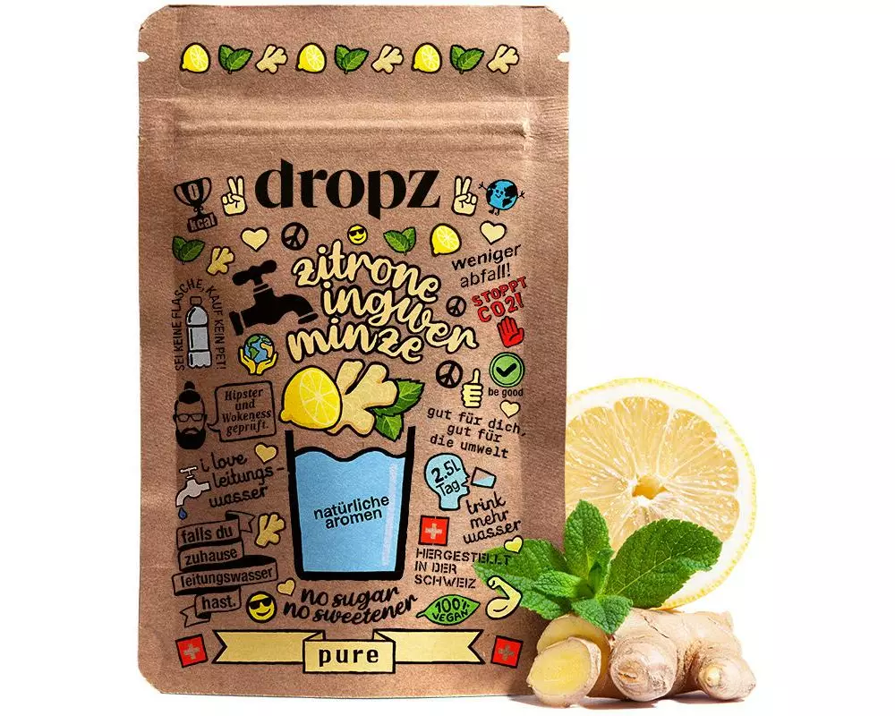 Dropz Pure Zitrone-Ingwer-Minze 1 Beutel à 20 Stück