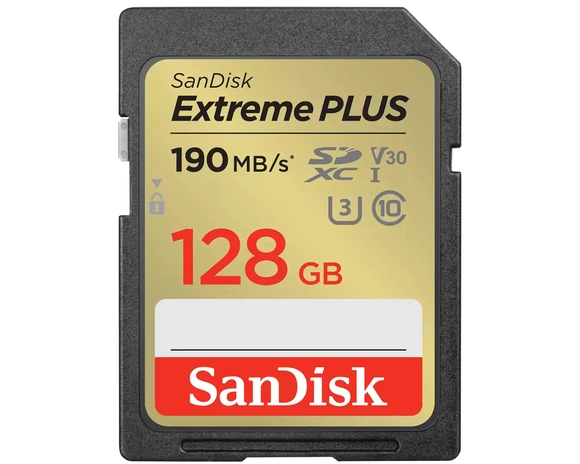 SanDisk Extreme PLUS 128 GB Class 10/UHS-I (U3) V30 SDXC