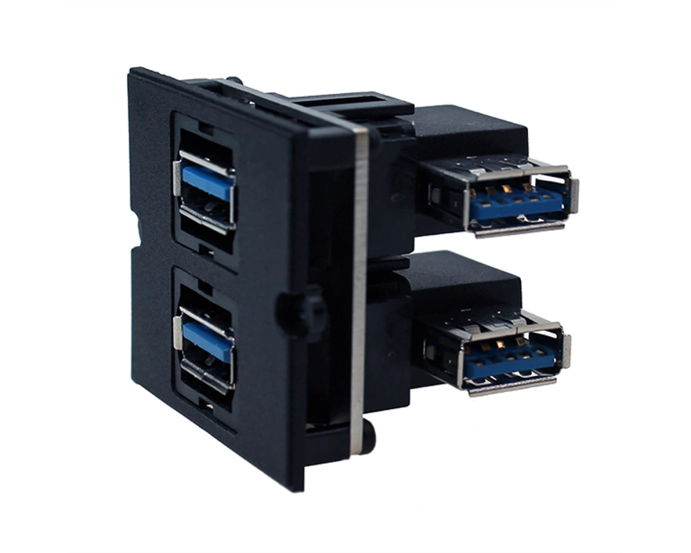 BACHMANN Rahmen 2xUSB 3.0, 90° Abgang seitlich
