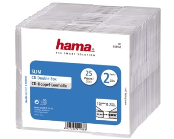 HAMA CD Leerhülle Slim Double 51168 25-er Pack transparent