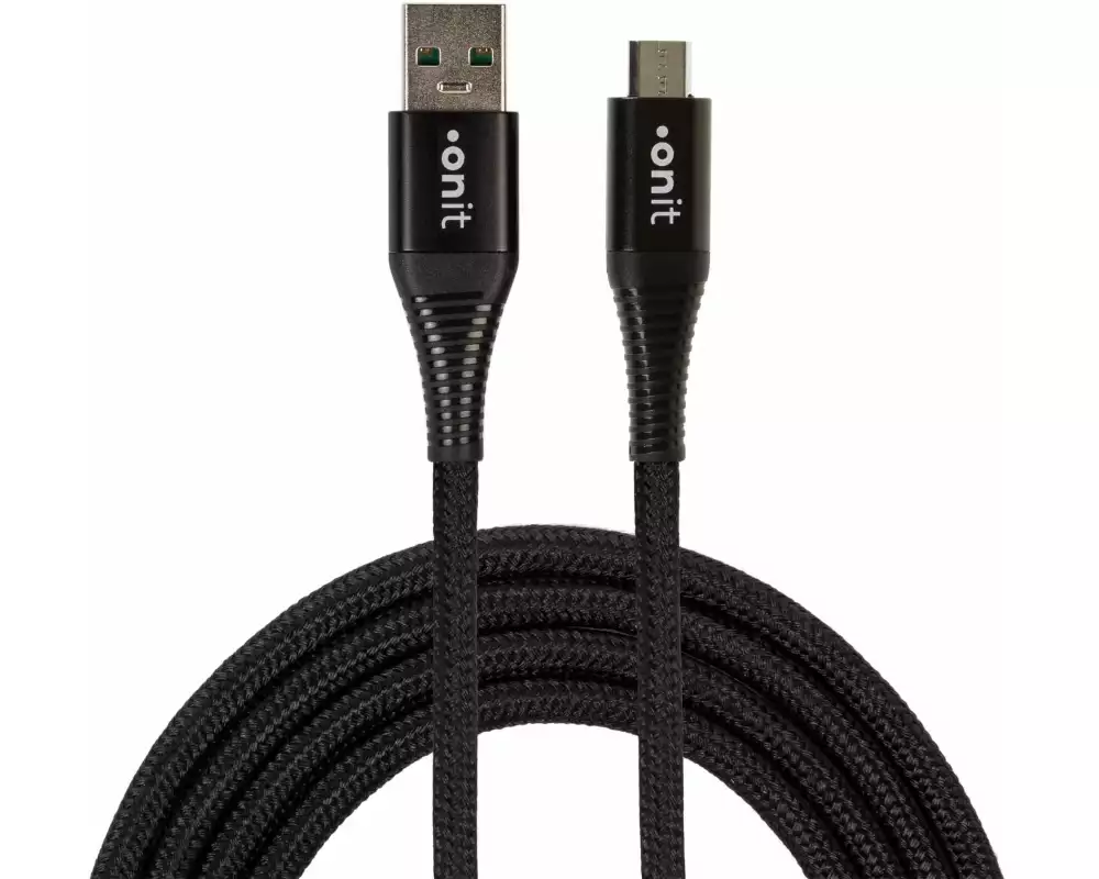 onit USB 2.0-Kabel USB-A - Micro-USB B 1.2 m, Schwarz