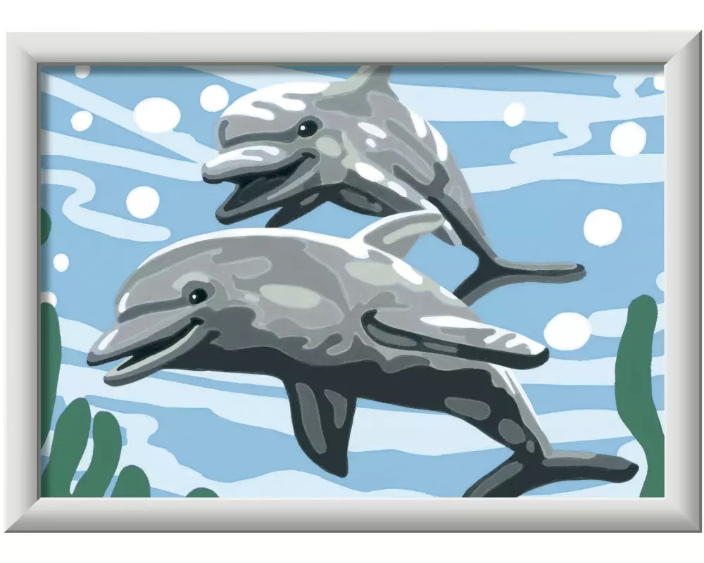 Ravensburger Malen nach Zahlen Eine Delfinschar mit 10 Acrylfarben