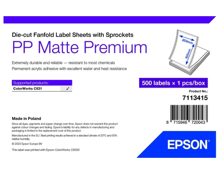 PP MATTE LABEL PREM DIE-CUT