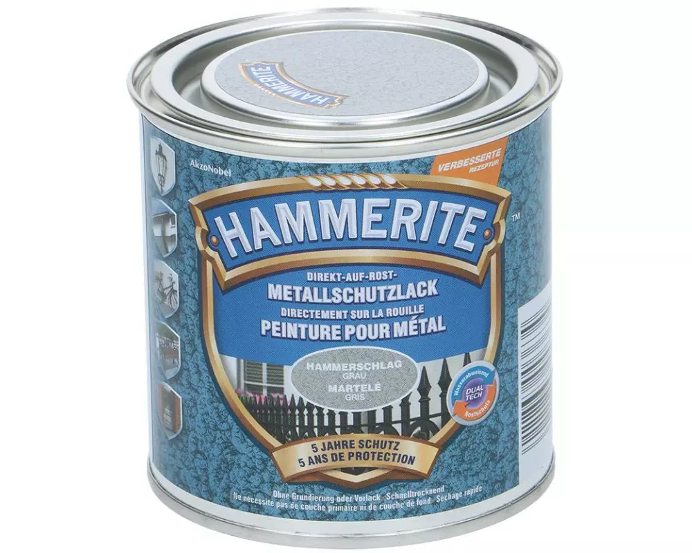 Hammerite Metall-Schutzlack HS Grau, 250 ml
