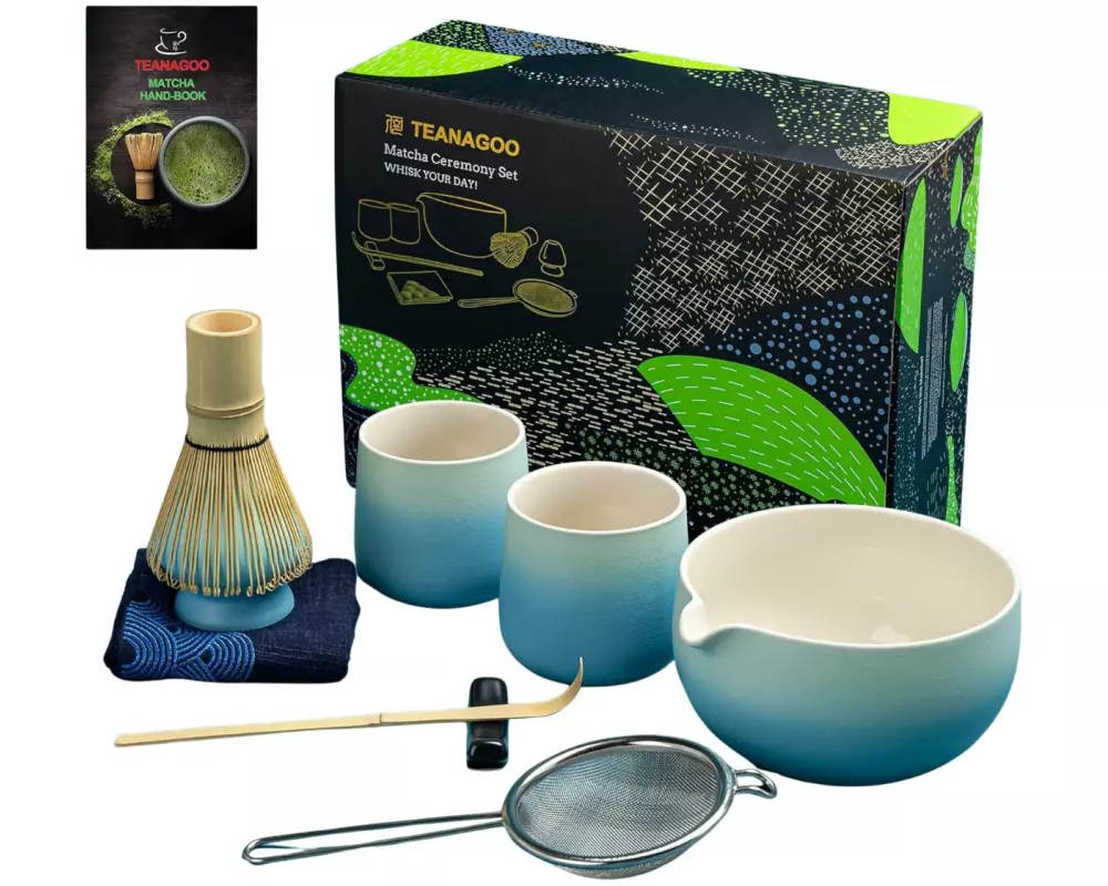TEANAGOO Matcha Set 0.51 l, Hellblau/Weiss