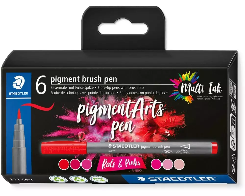 Staedtler Fasermaler Pigment Arts Brush Pen Reds & Pinks