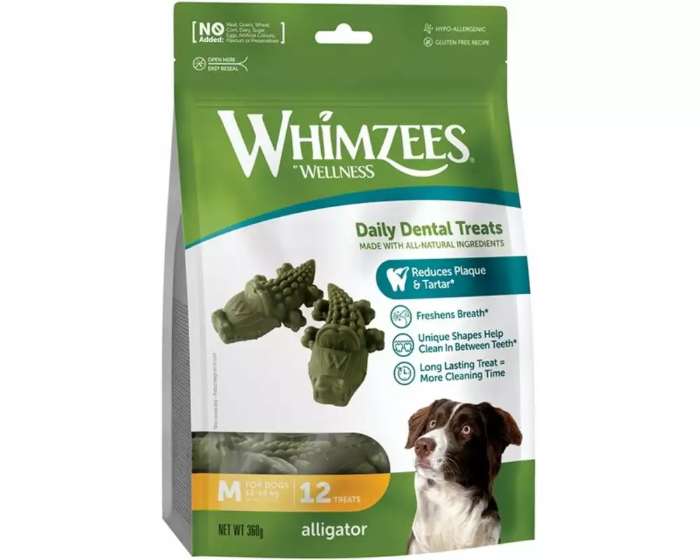 Whimzees Kausnack Krokodil M, 360 g