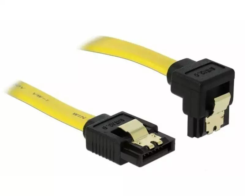 Delock SATA2-Kabel gelb, gewinkelt, 50 cm