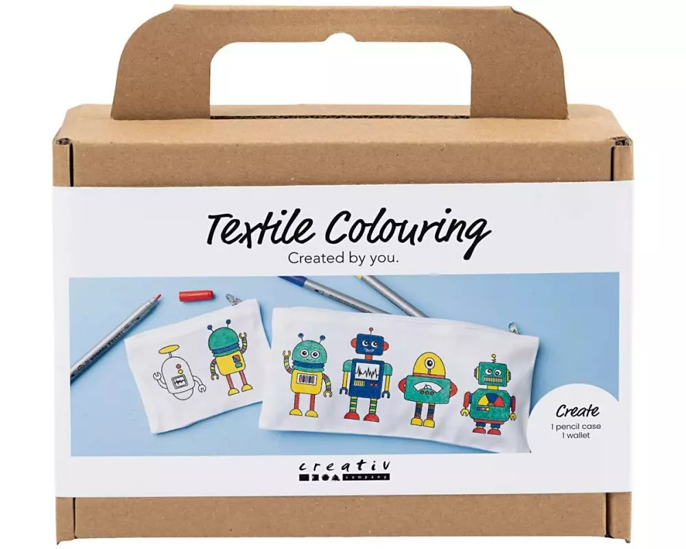 Creativ Company Bastelset Stoff Roboter, Primärfarben