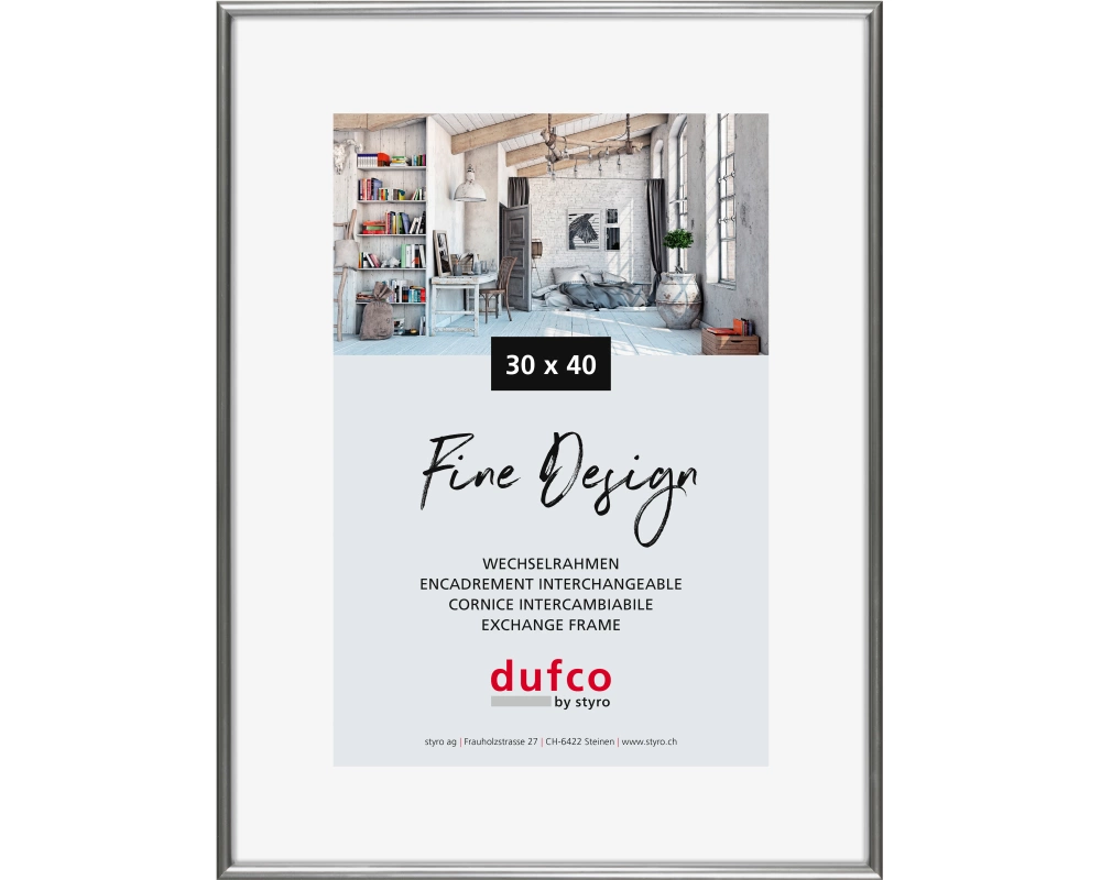 DUFCO Bilderrahmen 30x40cm 1400.40029 Fine Design silber