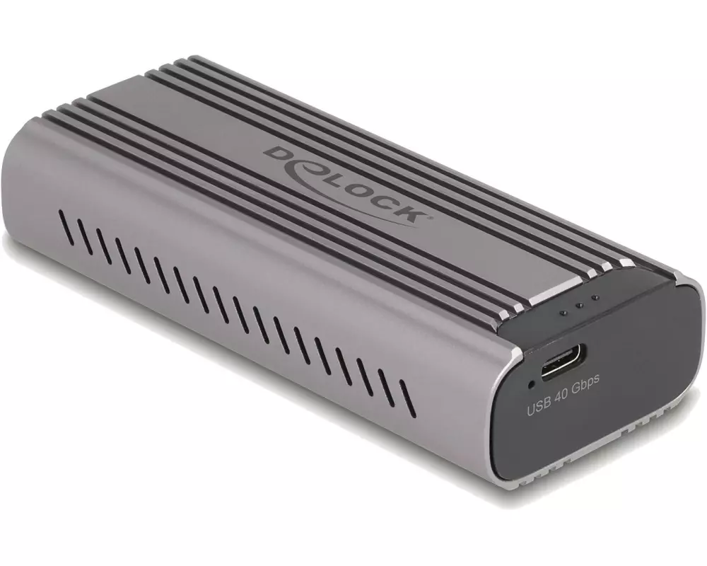 Delock Externes Gehäuse 1x M.2 NVMe PCIe SSD USB-C, 40 Gbps M.2