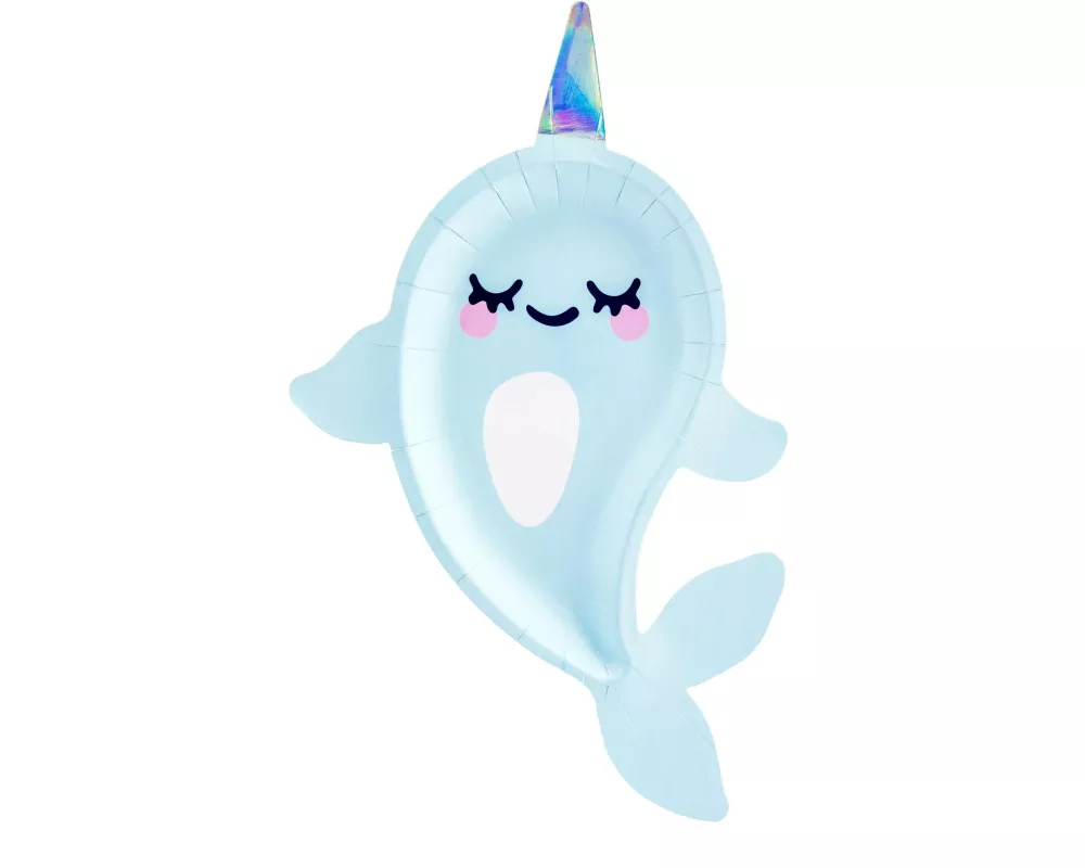 Partydeco Einwegteller Narwal 6 Stück