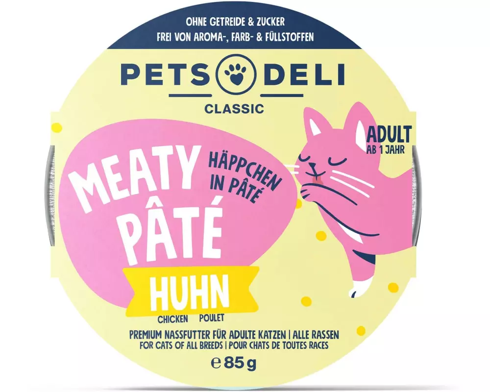 Pets Deli Meaty Pâté Huhn, 85 g, Dose