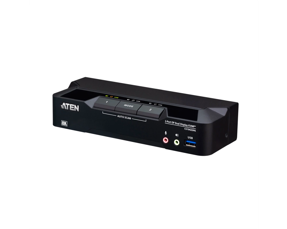ATEN CS1942DPA 2-Port USB 3.0 8K DP KVM, DUAL View