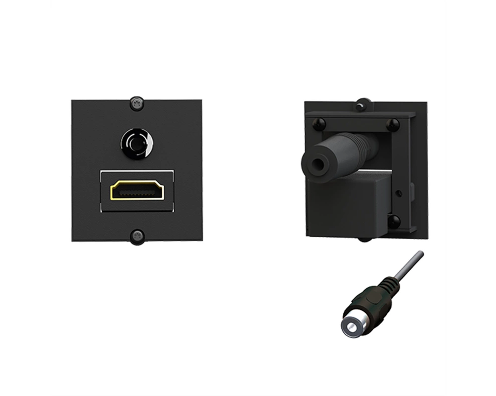 BACHMANN Rahmen 1xHDMI 90°+1xMiniklinke