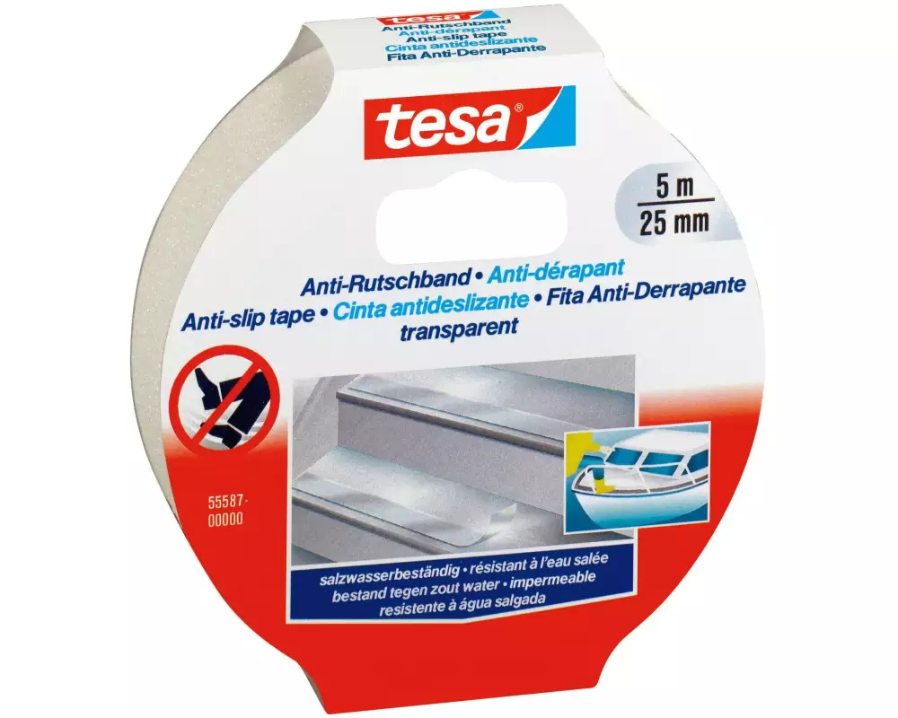 tesa Anti-Rutschband 5 m x 25 mm Transparent