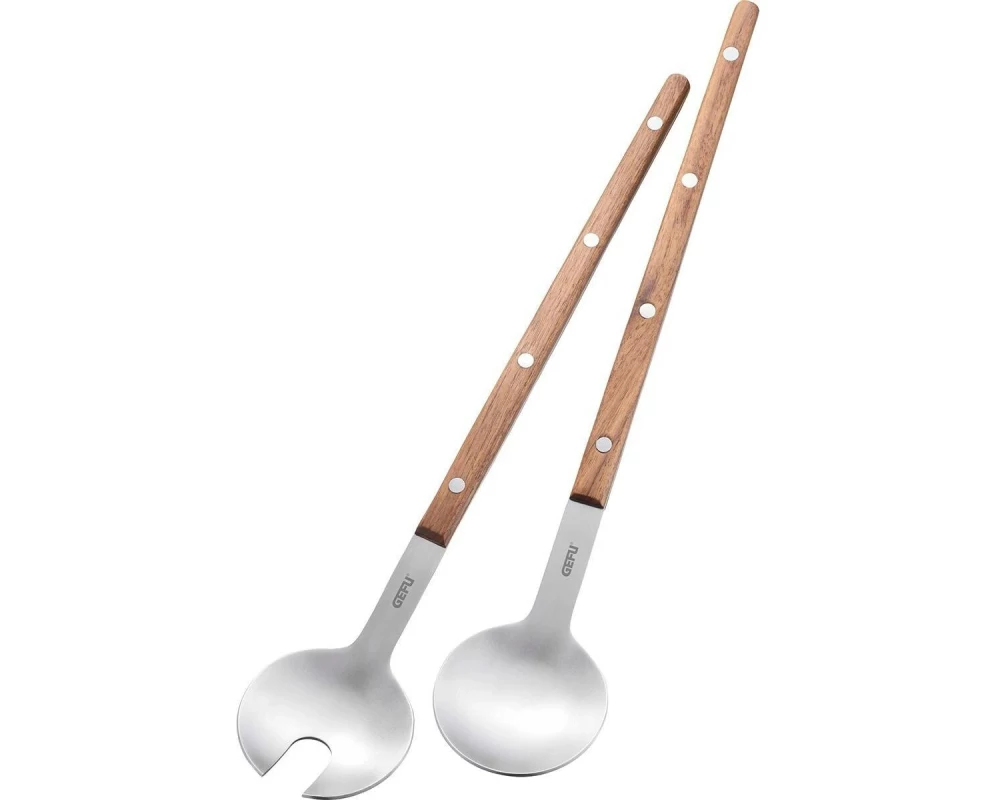 GEFU Salatbesteck Fligo 2-teilig, Braun/Silber