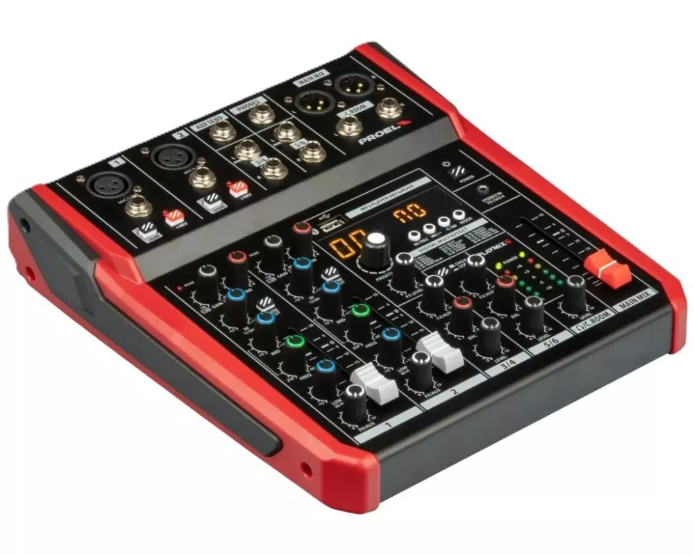 PROEL Playmix 6 6-Kanal-Mischer DSP USB BT-Schnittstelle