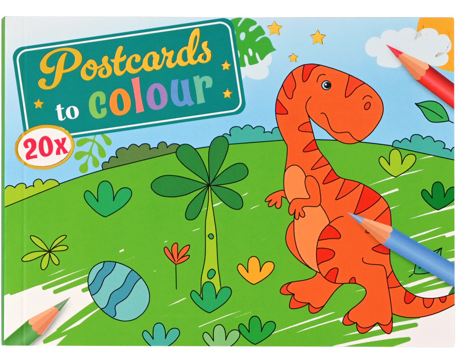 ROOST Malbuch Postkarten B19486 für Kinder 3 Stück assortiert