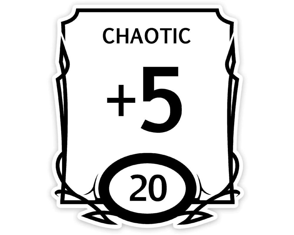Glass Staff Stat Block Chaotic Sticker Schwarz/Weiss