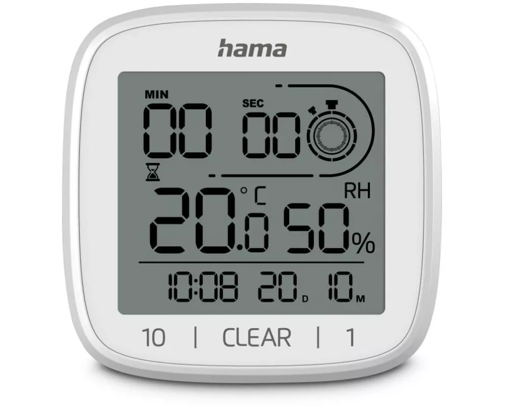 Hama Badezimmeruhr Zypern Grau/Weiss