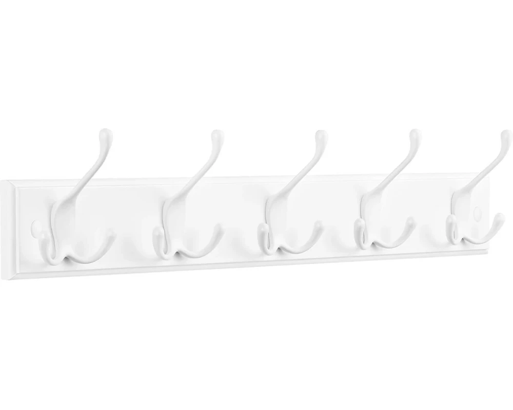 Songmics Garderobe mit 4 Haken Weiss