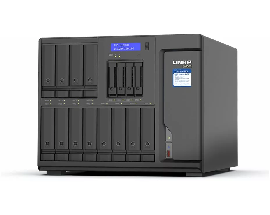 QNAP TVS-h1688X-W1250-32G-RED 16-Bay TurboNAS Intel Xeon W-1250 6C 12T 3.3GHz 12x3.5inch HDD + 4x2.5inch SSD SATA + 5 Year Warranty