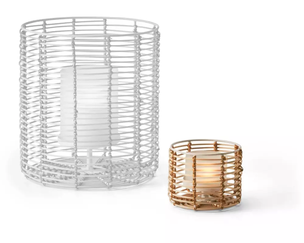 Philippi Windlicht Cane 9 cm, Weiss