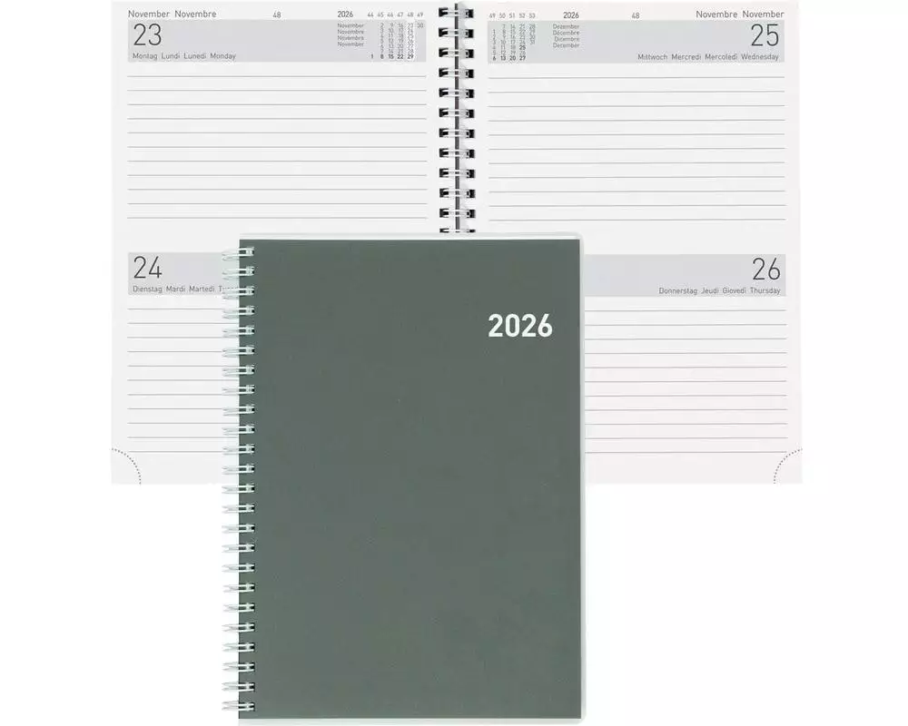 Biella Geschäftsagenda Bi Jour, Wire-O 2 T/1S, 14.5 x 20.5 cm