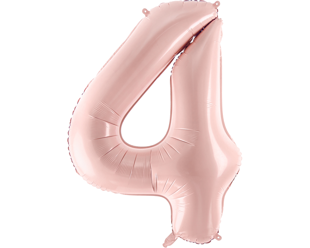 PARTYDECO Folienballon Ziffer 4 72cm FB230P4081J rosa