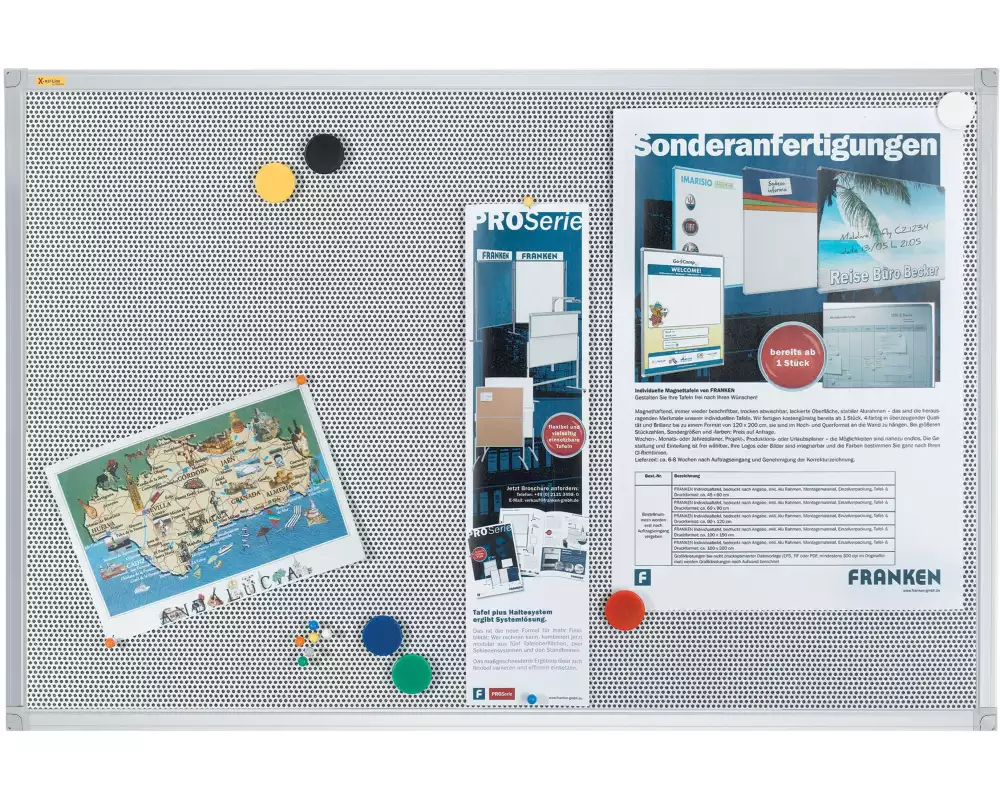 Franken Pinnwand Pin'n'Mag X-tra!Line 60 cm x 90 cm, Grau