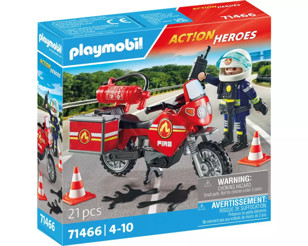 Playmobil Action Heroes Feuerwehrmotorrad am Unfallort 71466
