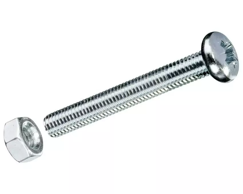 STRUCT Metrische Schrauben M 6 x 30 mm, mit Muttern, Stahl, 4 Stück