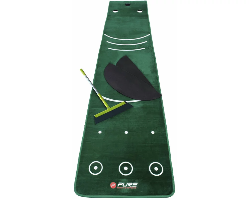 PURE2improve Puttingmatte mit Besen 70x335cm