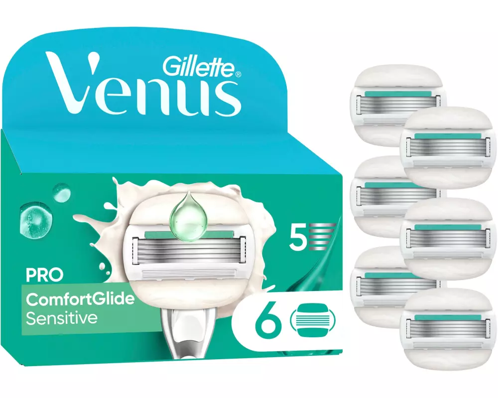 Gillette Venus Rasierklingen Pro ComfortGlide Sensitive 6 Stück