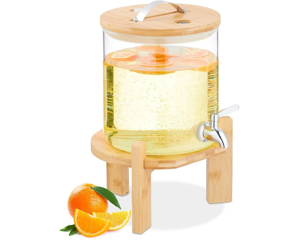 relaxdays Getränkespender mit Sockel 5 Liter