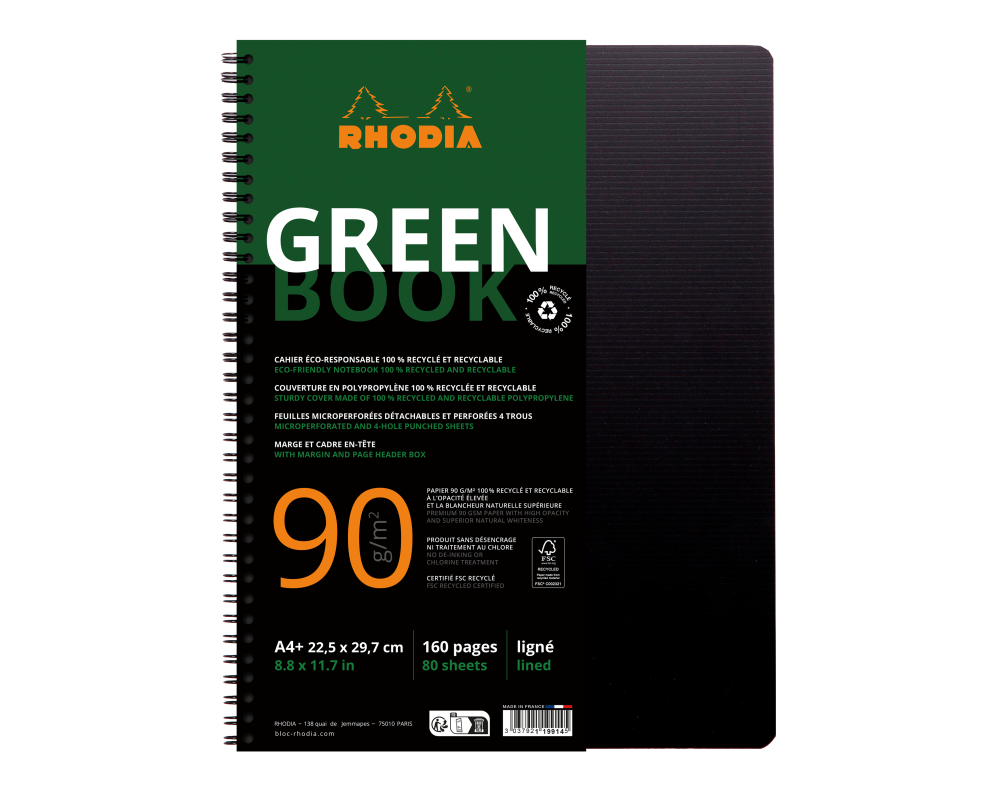 RHODIA Greenbook Notizbuch A4 119914C liniert 90g 160 S.