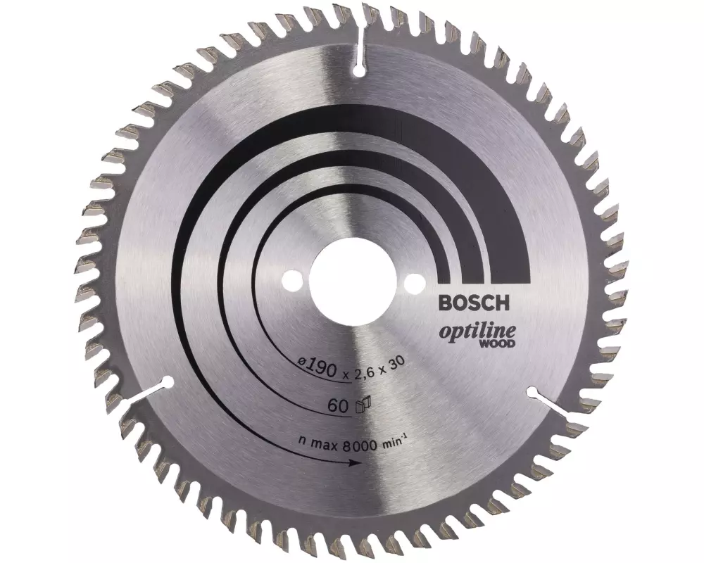 Bosch Professional Kreissägeblatt Optiline Wood, 190 x 30 x 2.6 mm, Z 60