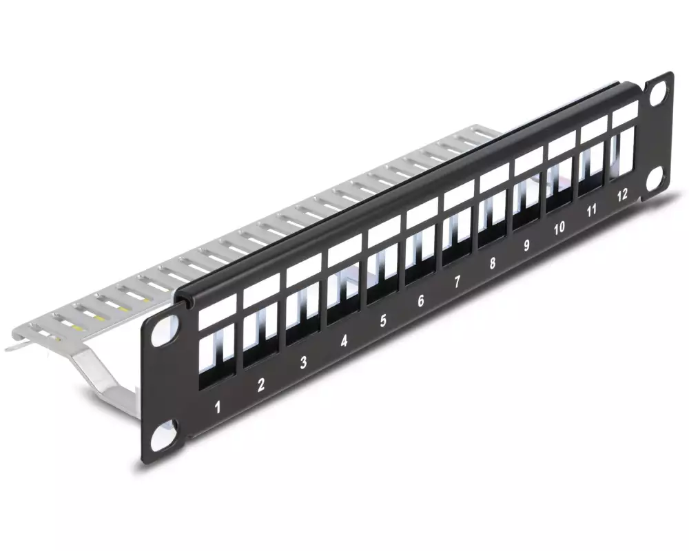 Delock Patchpanel Keystone 12 Port 1 HE 10" Rack